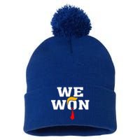 Trump Vance We Won Win Inauguration Day 2025 47th President Pom Pom 12in Knit Beanie