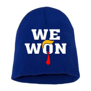 Trump Vance We Won Win Inauguration Day 2025 47th President Short Acrylic Beanie