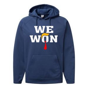 Trump Vance We Won Win Inauguration Day 2025 47th President Performance Fleece Hoodie