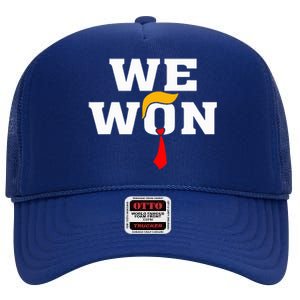 Trump Vance We Won Win Inauguration Day 2025 47th President High Crown Mesh Back Trucker Hat