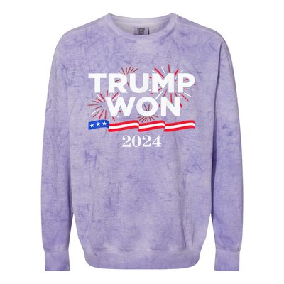 Trump Vance We Won 2024 Trump Vance 2025 Trump Won 2024 Election Inauguration Colorblast Crewneck Sweatshirt