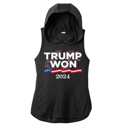 Trump Vance We Won 2024 Trump Vance 2025 Trump Won 2024 Election Inauguration Ladies PosiCharge Tri-Blend Wicking Draft Hoodie Tank