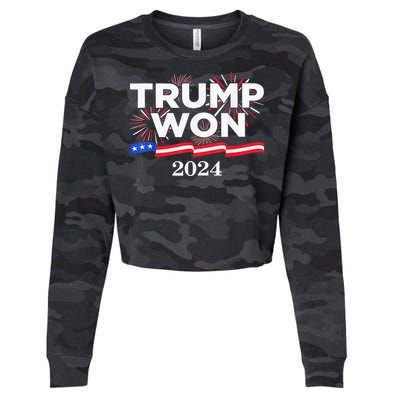 Trump Vance We Won 2024 Trump Vance 2025 Trump Won 2024 Election Inauguration Cropped Pullover Crew