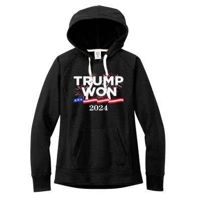 Trump Vance We Won 2024 Trump Vance 2025 Trump Won 2024 Election Inauguration Women's Fleece Hoodie