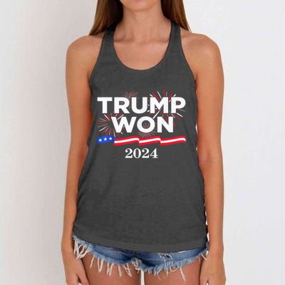 Trump Vance We Won 2024 Trump Vance 2025 Trump Won 2024 Election Inauguration Women's Knotted Racerback Tank