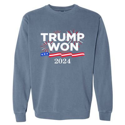 Trump Vance We Won 2024 Trump Vance 2025 Trump Won 2024 Election Inauguration Garment-Dyed Sweatshirt