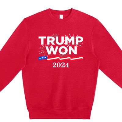 Trump Vance We Won 2024 Trump Vance 2025 Trump Won 2024 Election Inauguration Premium Crewneck Sweatshirt