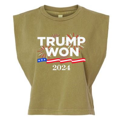 Trump Vance We Won 2024 Trump Vance 2025 Trump Won 2024 Election Inauguration Garment-Dyed Women's Muscle Tee