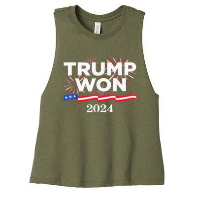 Trump Vance We Won 2024 Trump Vance 2025 Trump Won 2024 Election Inauguration Women's Racerback Cropped Tank