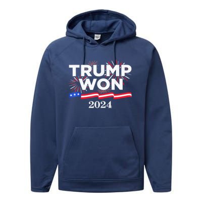 Trump Vance We Won 2024 Trump Vance 2025 Trump Won 2024 Election Inauguration Performance Fleece Hoodie