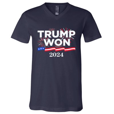 Trump Vance We Won 2024 Trump Vance 2025 Trump Won 2024 Election Inauguration V-Neck T-Shirt