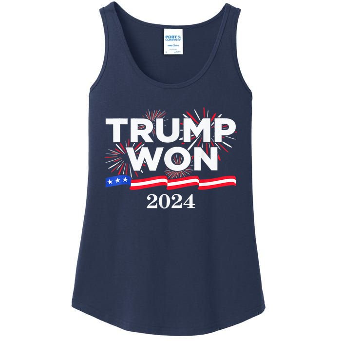 Trump Vance We Won 2024 Trump Vance 2025 Trump Won 2024 Election Inauguration Ladies Essential Tank