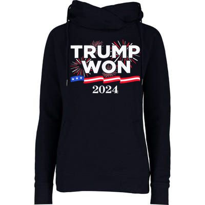 Trump Vance We Won 2024 Trump Vance 2025 Trump Won 2024 Election Inauguration Womens Funnel Neck Pullover Hood