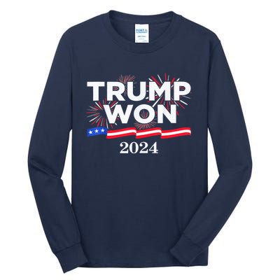 Trump Vance We Won 2024 Trump Vance 2025 Trump Won 2024 Election Inauguration Tall Long Sleeve T-Shirt