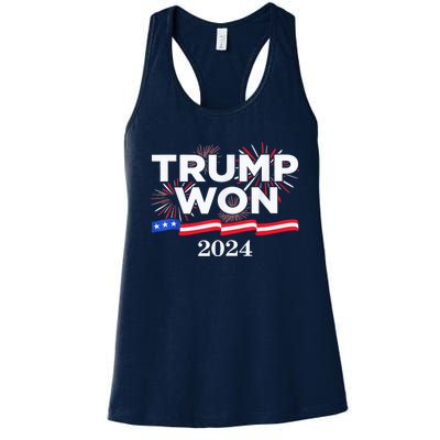 Trump Vance We Won 2024 Trump Vance 2025 Trump Won 2024 Election Inauguration Women's Racerback Tank