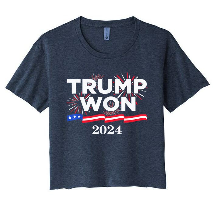 Trump Vance We Won 2024 Trump Vance 2025 Trump Won 2024 Election Inauguration Women's Crop Top Tee