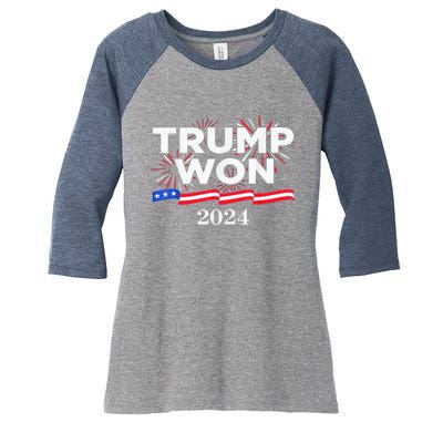 Trump Vance We Won 2024 Trump Vance 2025 Trump Won 2024 Election Inauguration Women's Tri-Blend 3/4-Sleeve Raglan Shirt