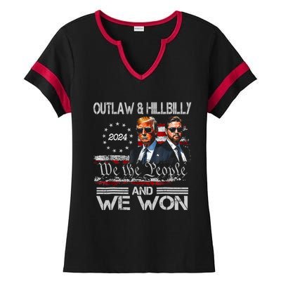 Trump Vance We Won Win Inauguration Day 2025 47th President Ladies Halftime Notch Neck Tee