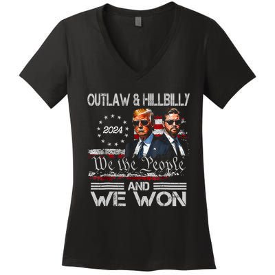 Trump Vance We Won Win Inauguration Day 2025 47th President Women's V-Neck T-Shirt