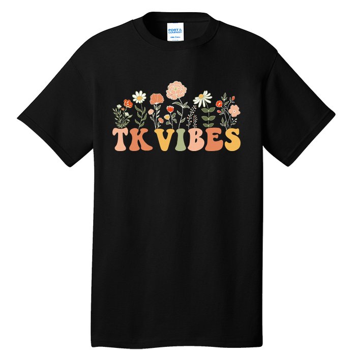 TK Vibes Wildflower Retro Teacher Daisy Back To School Tall T-Shirt