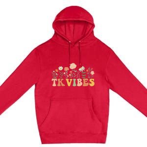 TK Vibes Wildflower Retro Teacher Daisy Back To School Premium Pullover Hoodie