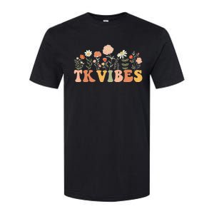 TK Vibes Wildflower Retro Teacher Daisy Back To School Softstyle CVC T-Shirt