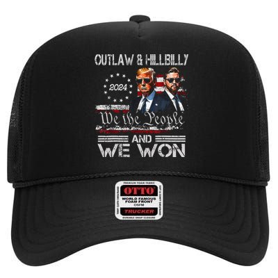 Trump Vance We Won Win Inauguration Day 2025 47th President High Crown Mesh Back Trucker Hat