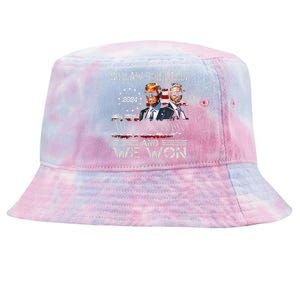 Trump Vance We Won Win Inauguration Day 2025 47th President Tie-Dyed Bucket Hat