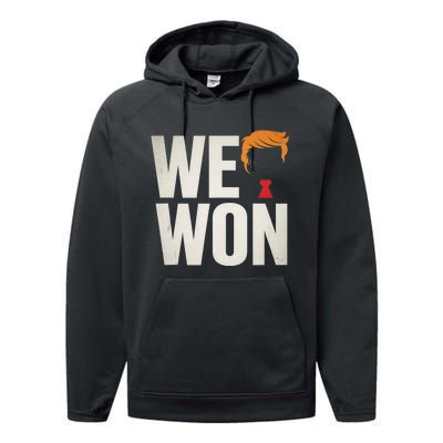 Trump Vance We Won Win Inauguration Day 2025 47th President Performance Fleece Hoodie