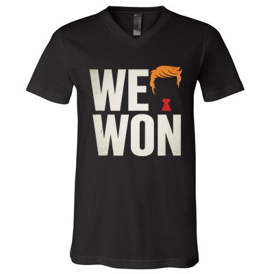 Trump Vance We Won Win Inauguration Day 2025 47th President V-Neck T-Shirt