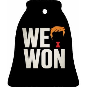 Trump Vance We Won Win Inauguration Day 2025 47th President Ceramic Bell Ornament