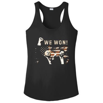 Trump Vance We Won Win Inauguration Day 2025 47th President Ladies PosiCharge Competitor Racerback Tank