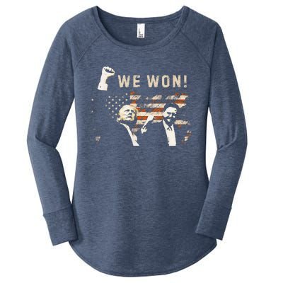 Trump Vance We Won Win Inauguration Day 2025 47th President Women's Perfect Tri Tunic Long Sleeve Shirt