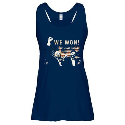 Trump Vance We Won Win Inauguration Day 2025 47th President Ladies Essential Flowy Tank