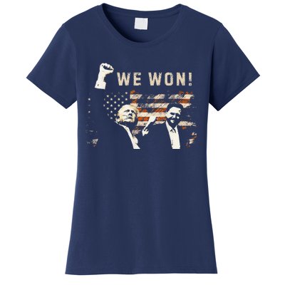 Trump Vance We Won Win Inauguration Day 2025 47th President Women's T-Shirt