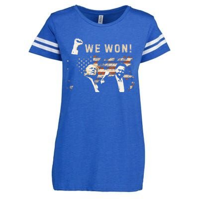 Trump Vance We Won Win Inauguration Day 2025 47th President Enza Ladies Jersey Football T-Shirt