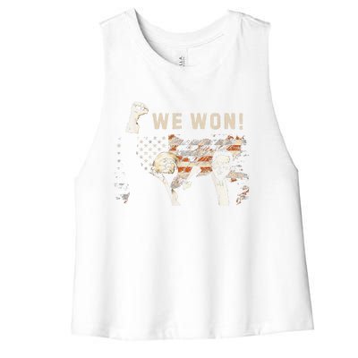 Trump Vance We Won Win Inauguration Day 2025 47th President Women's Racerback Cropped Tank