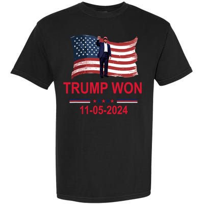 Trump Wins 2024 Election Trump Won 2024 Garment-Dyed Heavyweight T-Shirt