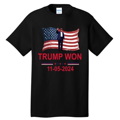 Trump Wins 2024 Election Trump Won 2024 Tall T-Shirt