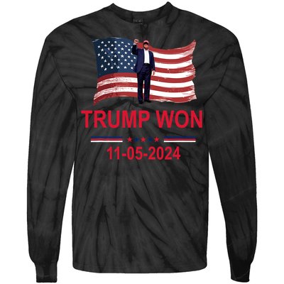 Trump Wins 2024 Election Trump Won 2024 Tie-Dye Long Sleeve Shirt