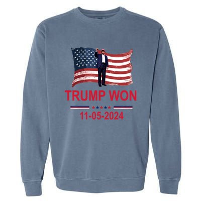 Trump Wins 2024 Election Trump Won 2024 Garment-Dyed Sweatshirt