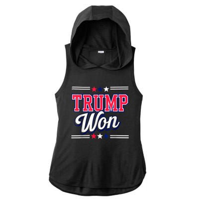 Trump Won 2024 Donald Trump Won 2024 Election Republican Win Ladies PosiCharge Tri-Blend Wicking Draft Hoodie Tank