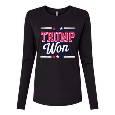 Trump Won 2024 Donald Trump Won 2024 Election Republican Win Womens Cotton Relaxed Long Sleeve T-Shirt