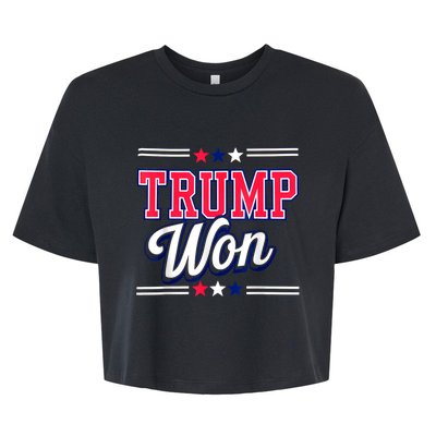 Trump Won 2024 Donald Trump Won 2024 Election Republican Win Bella+Canvas Jersey Crop Tee