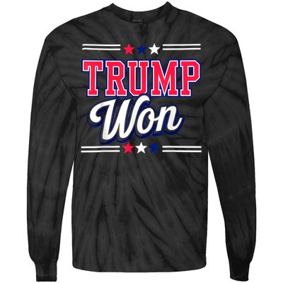 Trump Won 2024 Donald Trump Won 2024 Election Republican Win Tie-Dye Long Sleeve Shirt