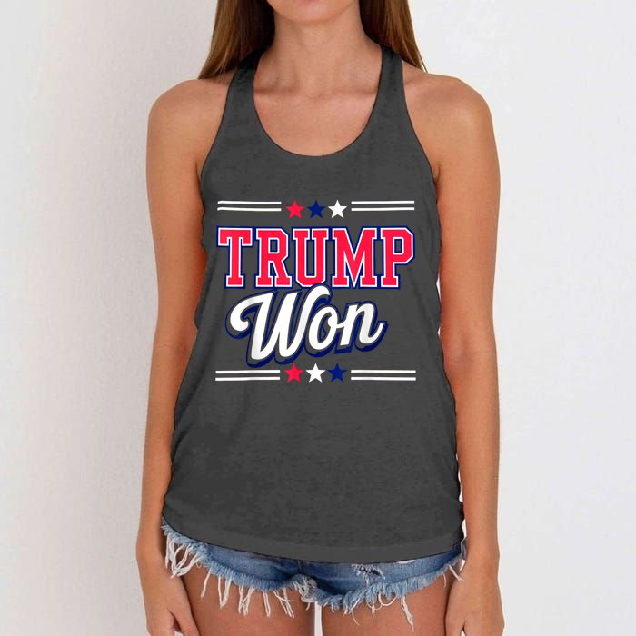 Trump Won 2024 Donald Trump Won 2024 Election Republican Win Women's Knotted Racerback Tank