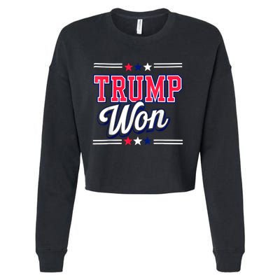 Trump Won 2024 Donald Trump Won 2024 Election Republican Win Cropped Pullover Crew