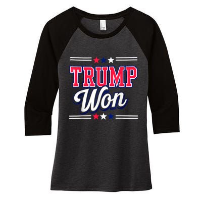 Trump Won 2024 Donald Trump Won 2024 Election Republican Win Women's Tri-Blend 3/4-Sleeve Raglan Shirt