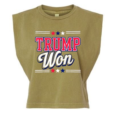 Trump Won 2024 Donald Trump Won 2024 Election Republican Win Garment-Dyed Women's Muscle Tee