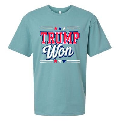 Trump Won 2024 Donald Trump Won 2024 Election Republican Win Sueded Cloud Jersey T-Shirt